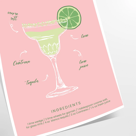 space vibrant Margarita Cocktail Poster refreshing green orange hues eye wall art perfect gift enthusiasts home decor lovers unframed options